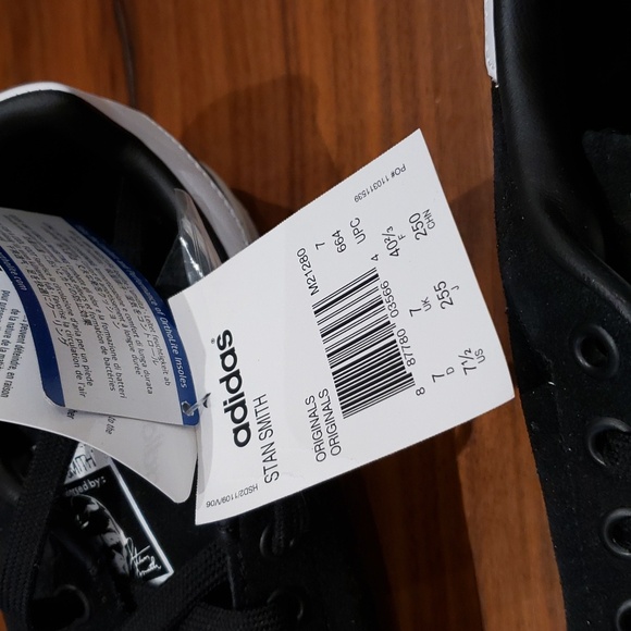 Adidas Originals Stan Smith Black Suede Shoes Men's 7.5 - Picture 4 of 8